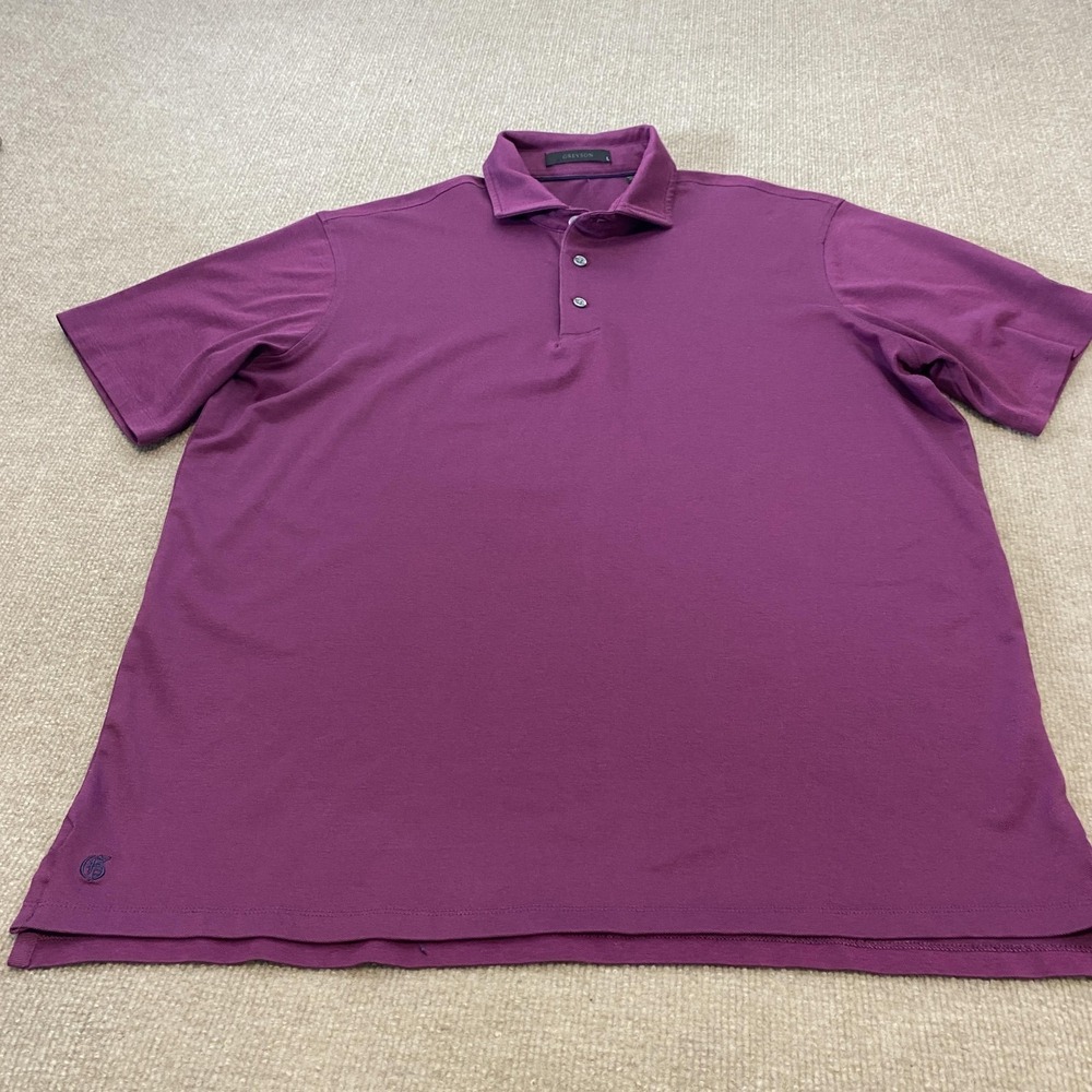 Greyson Polo Shirt Men Large Purple Brrr° Golf Performance DCC Country Club Logo - Picture 3 of 11